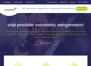 How voicedata.nl looks like on a tablet such as an iPad.