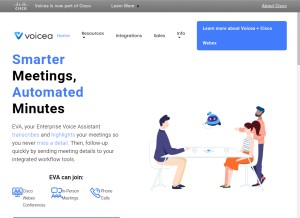 How voicera.com looks like on a tablet such as an iPad.