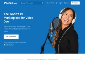How voices.com looks like on a tablet such as an iPad.