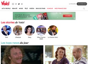How voici.fr looks like on a tablet such as an iPad.