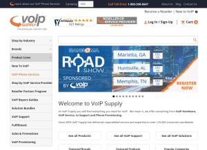 How voipsupply.com looks like on a tablet such as an iPad.