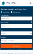 How vol-direct.fr looks like on a mobile device such as an iPhone.