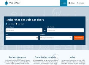 How vol-direct.fr looks like on a tablet such as an iPad.