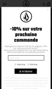 How volcom.fr looks like on a mobile device such as an iPhone.