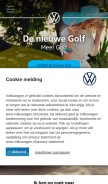 How volkswagen.nl looks like on a mobile device such as an iPhone.
