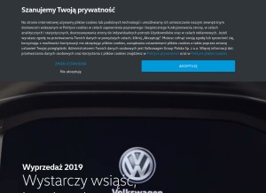 How volkswagen.pl looks like on a tablet such as an iPad.