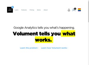 How volument.com looks like on a tablet such as an iPad.