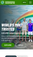 How volunteerhq.org looks like on a mobile device such as an iPhone.