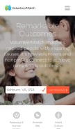How volunteermatch.org looks like on a mobile device such as an iPhone.