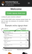 How volunteersignup.org looks like on a mobile device such as an iPhone.