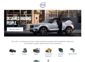 How volvo.com looks like on a tablet such as an iPad.