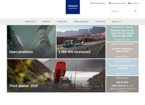 How volvogroup.com looks like on a tablet such as an iPad.