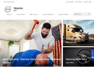 How volvotrucks.us looks like on a tablet such as an iPad.