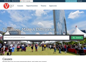 How voly.org looks like on a tablet such as an iPad.