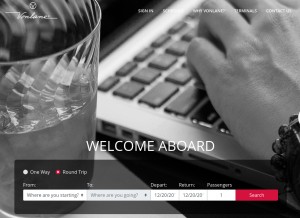 How vonlane.com looks like on a tablet such as an iPad.
