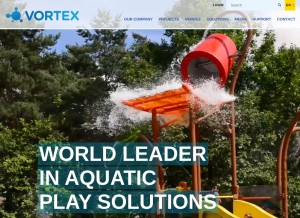 How vortex-intl.com looks like on a tablet such as an iPad.