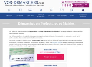 How vos-demarches.com looks like on a tablet such as an iPad.