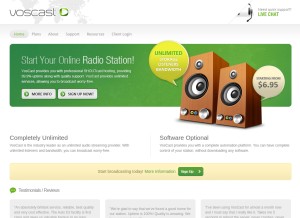 How voscast.com looks like on a tablet such as an iPad.