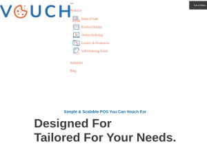 How vouchpos.com looks like on a tablet such as an iPad.