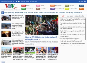 How vov.vn looks like on a tablet such as an iPad.