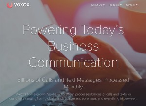 How voxox.com looks like on a tablet such as an iPad.
