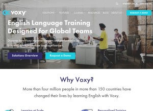 How voxy.com looks like on a tablet such as an iPad.