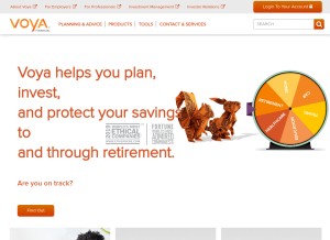 How voya.com looks like on a tablet such as an iPad.