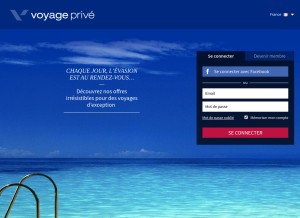 How voyage-prive.com looks like on a tablet such as an iPad.