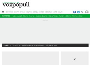 How vozpopuli.com looks like on a tablet such as an iPad.