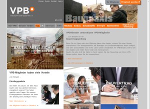 How vpb.de looks like on a tablet such as an iPad.