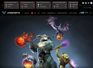 How vpesports.com looks like on a tablet such as an iPad.
