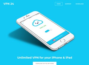 How vpn24.io looks like on a tablet such as an iPad.