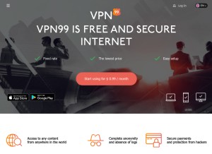 How vpn99.net looks like on a tablet such as an iPad.