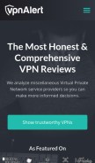 How vpnalert.com looks like on a mobile device such as an iPhone.