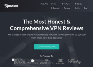How vpnalert.com looks like on a tablet such as an iPad.