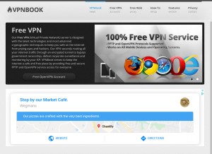 How vpnbook.com looks like on a tablet such as an iPad.
