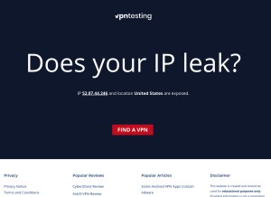 How vpntesting.com looks like on a tablet such as an iPad.