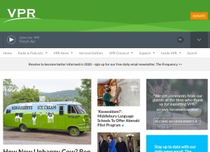 How vpr.org looks like on a tablet such as an iPad.