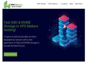 How vpsmakers.com looks like on a tablet such as an iPad.