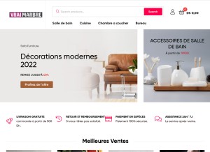 How vraimarbre.com looks like on a tablet such as an iPad.