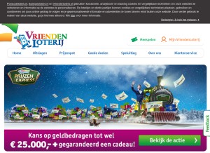 How vriendenloterij.nl looks like on a tablet such as an iPad.