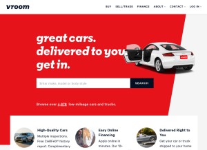How vroom.com looks like on a tablet such as an iPad.
