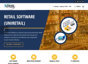How vrssoftwares.com looks like on a tablet such as an iPad.