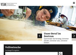 How vssm.ch looks like on a tablet such as an iPad.