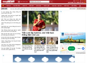 How vtc.vn looks like on a tablet such as an iPad.