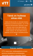 How vtt.fi looks like on a mobile device such as an iPhone.