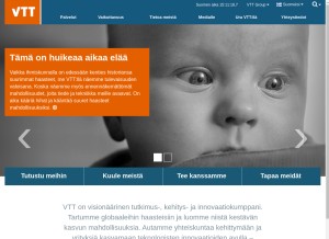 How vtt.fi looks like on a tablet such as an iPad.