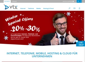 How vtx.ch looks like on a tablet such as an iPad.