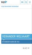 How vu.nl looks like on a mobile device such as an iPhone.