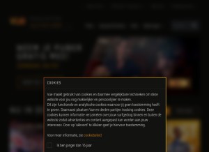 How vuecinemas.nl looks like on a tablet such as an iPad.